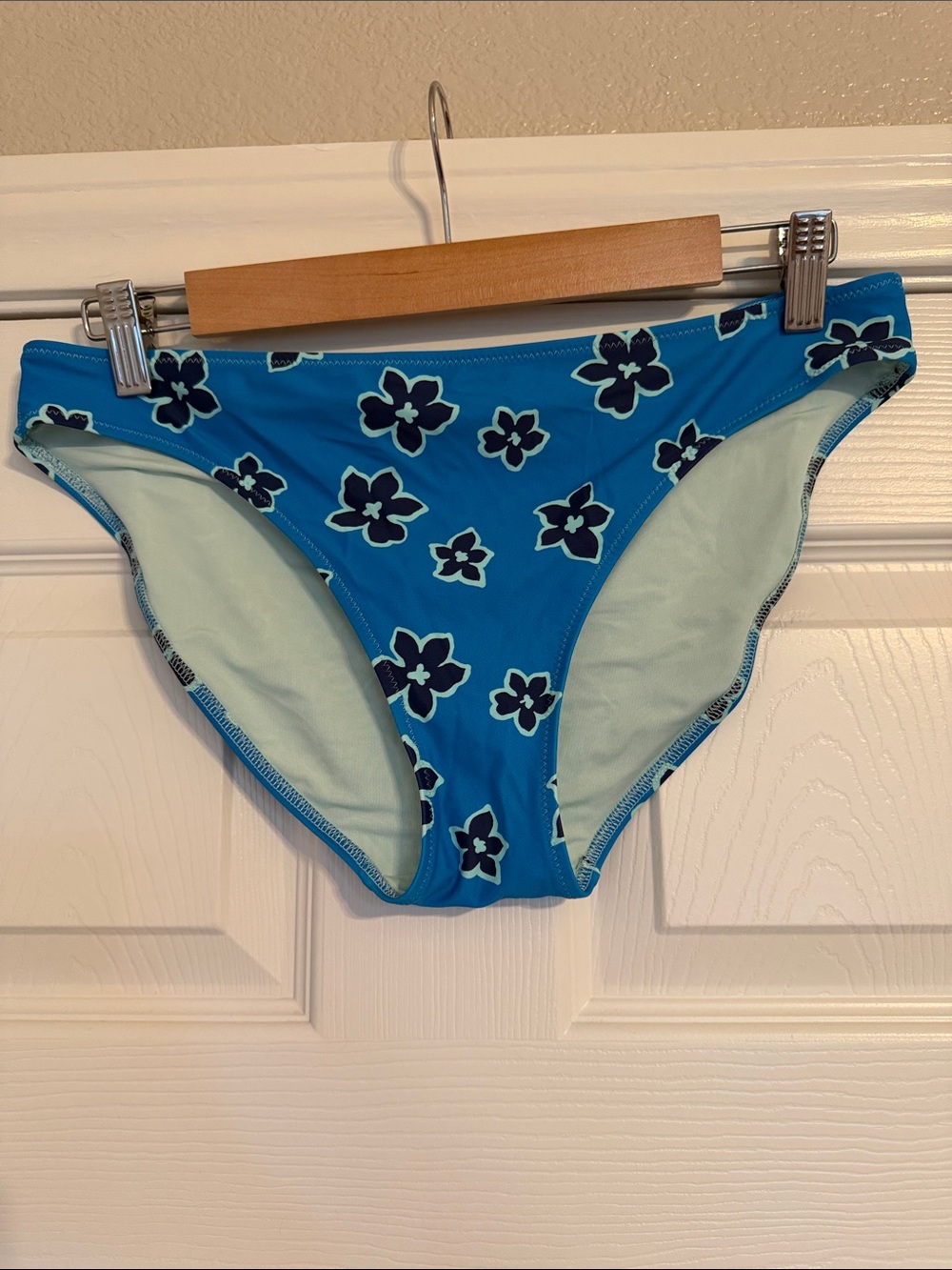 Aerie Blue Floral Full Coverage Bikini Bottoms